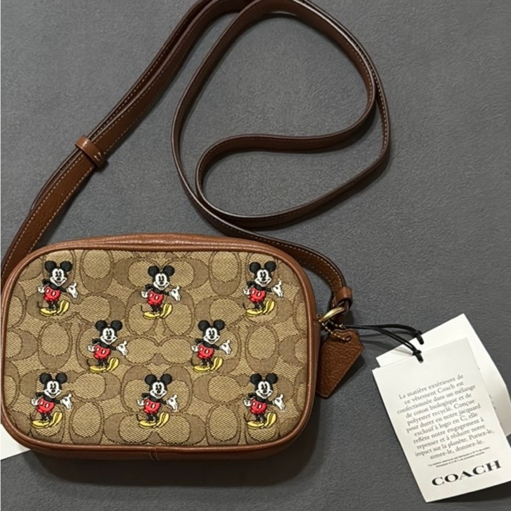 Coach Tan Mickey Mouse Crossbody Bag
